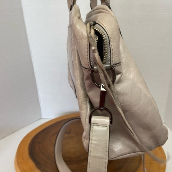 Large Rebecca Minkoff Oatmeal White Leather Tote Bag w/Shoulder Strap - Picture 4 of 14